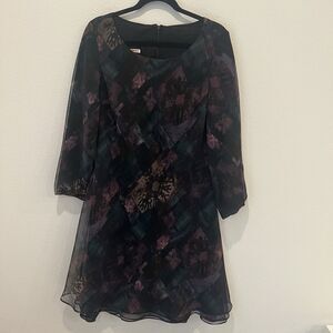 Vintage Geary Roark Mini Dress Long Sleeve Layered Size 10 Whimsigoth Grunge Art